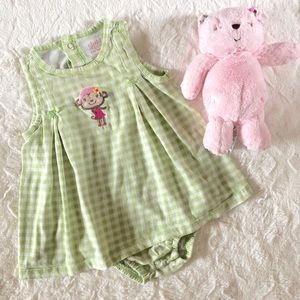 Soft Green Onesie Dress, 12 Months, EUC